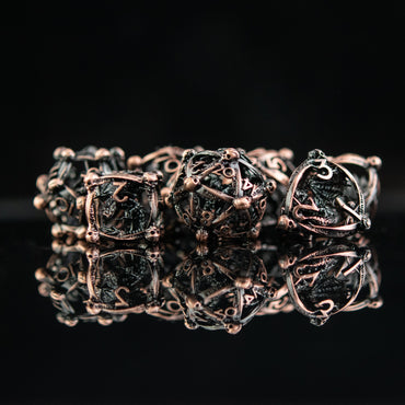 Draco Immortui Hollow Metal Dice Set - Bronze (ONLINE ORDER ONLY)
