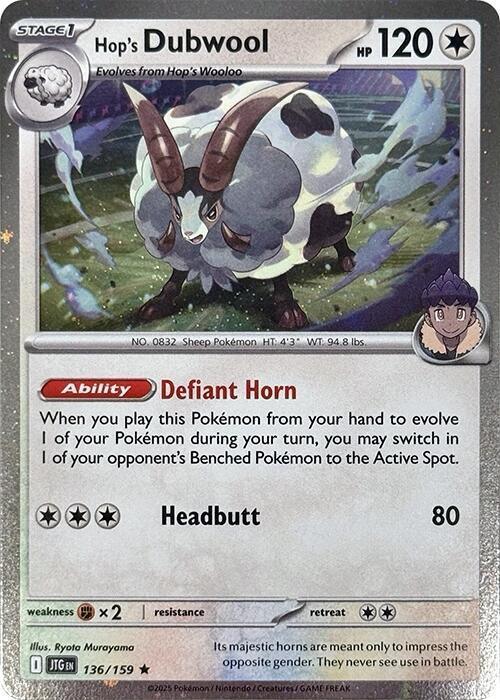 Hop's Dubwool (136/159) (Cosmos Holo) [Scarlet & Violet: Journey Together] (ONLINE ORDER ONLY)