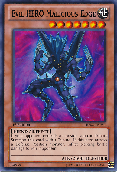 Evil HERO Malicious Edge [BP02-EN054] Rare (ONLINE ORDER ONLY)