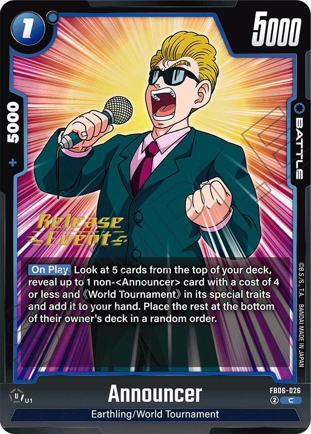 Announcer [Rivals Clash Release Event Cards] (ONLINE ORDER ONLY)