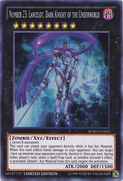 Number 23: Lancelot, Dark Knight of the Underworld [BOSH-ENSE2] Super Rare (ONLINE ORDER ONLY)