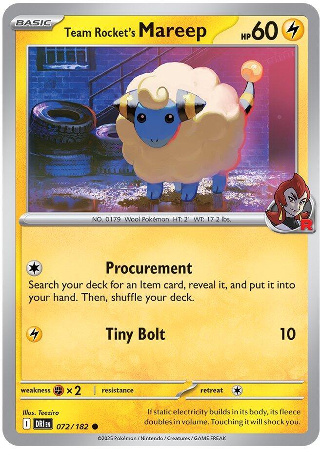Team Rocket's Mareep (072/182) [Scarlet & Violet: Destined Rivals] (ONLINE ORDER ONLY)
