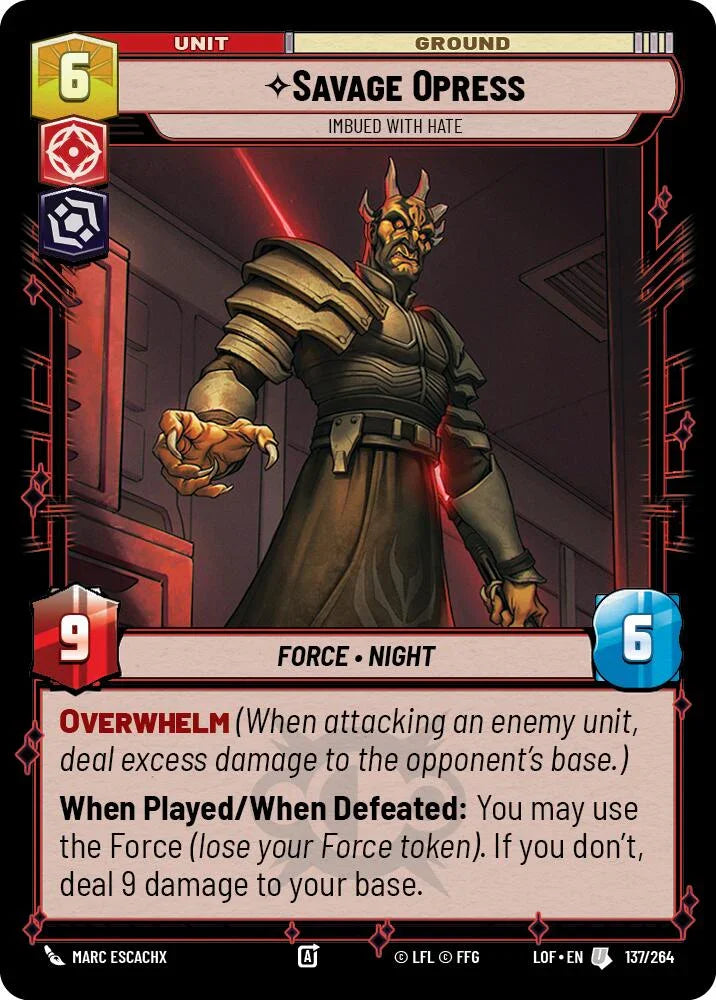 Savage Opress - Imbued With Hate (137/264) (137/264) [Legends of the Force] (ONLINE ORDER ONLY)