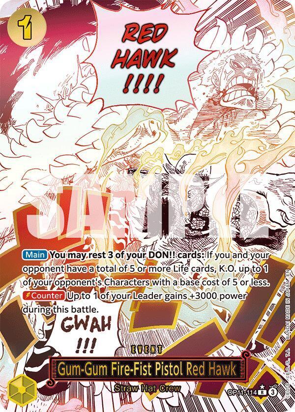 Gum-Gum Fire-Fist Pistol Red Hawk (Alternate Art) [A Fist of Divine Speed] (ONLINE ORDER ONLY)