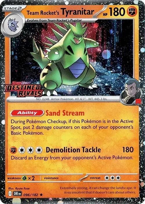 Team Rocket's Tyranitar (096/182) (Destined Rivals Stamp) [Scarlet & Violet: Destined Rivals] (ONLINE ORDER ONLY)