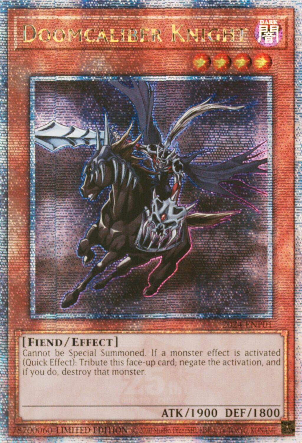 Doomcaliber Knight [2024-ENP01] Quarter Century Secret Rare (ONLINE ORDER ONLY)