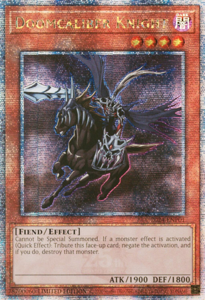 Doomcaliber Knight [2024-ENP01] Quarter Century Secret Rare (ONLINE ORDER ONLY)