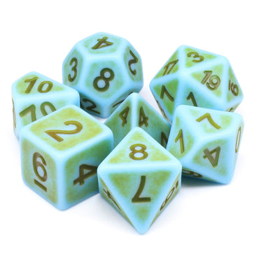 Mini-Moss Ancient 7-Dice Set Role Playing Dungeons and Dragons Dice (Green / Seafoam) (Online Only)
