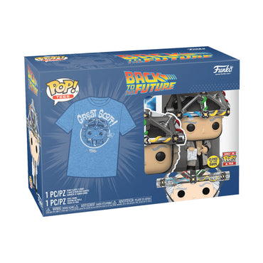 Funko POP! Tees - Back to the Future "Glow in the Dark" Pop Vinyl Doc Brown w/Helmet, plus Unisex T-Shirt (ONLINE ORDER ONLY)
