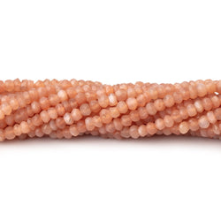 3mm Angel Skin Peach Moonstone Faceted Rondelles 12.5 inch 140 Beads (ONLINE ORDER ONLY)