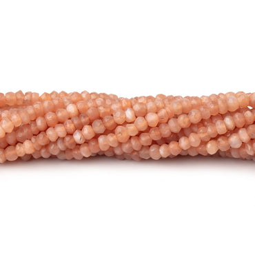 3mm Angel Skin Peach Moonstone Faceted Rondelles 12.5 inch 140 Beads (ONLINE ORDER ONLY)