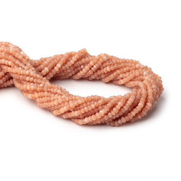 3mm Angel Skin Peach Moonstone Faceted Rondelles 12.5 inch 140 Beads (ONLINE ORDER ONLY)