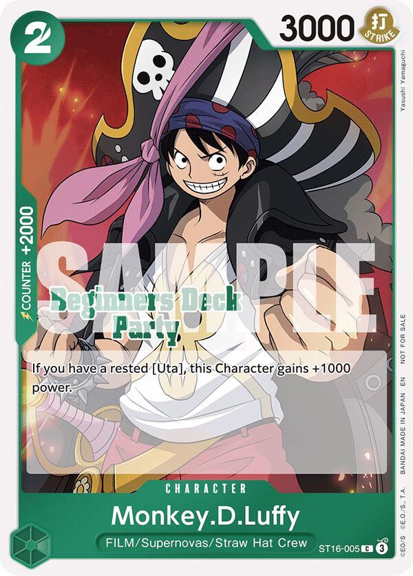 Monkey.D.Luffy (ST-23 - ST-28 Beginners Deck Party) [Participation] [One Piece Promotion Cards] (ONLINE ORDER ONLY)