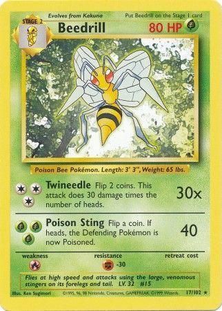 Beedrill (17/102) [Base Set Unlimited] (Online Only)