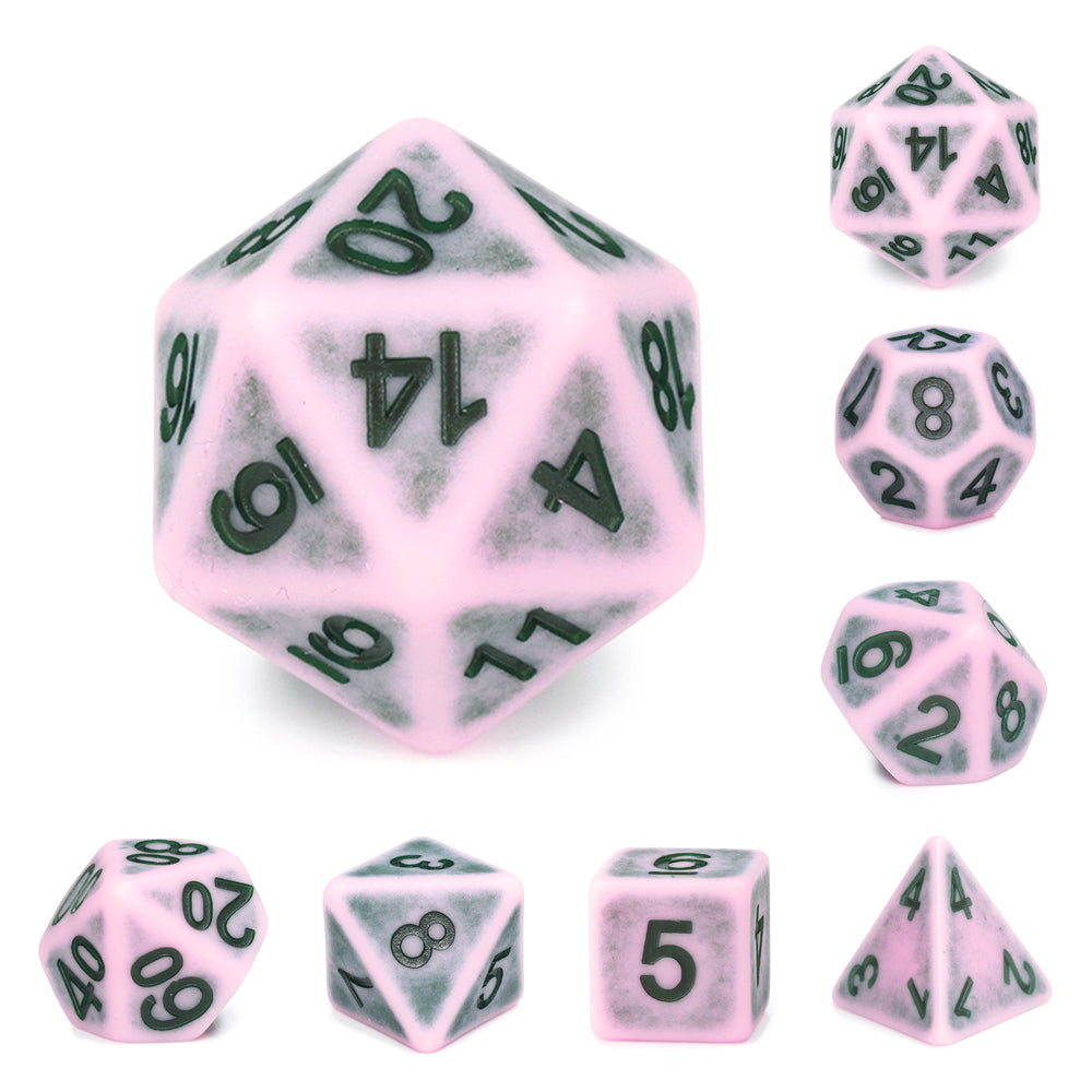 Single Notes Ancient 7-Dice Set Role Playing Dungeons and Dragons Dice (Light Pink/Purple) (Online Only)