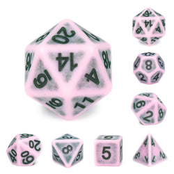 Single Notes Ancient 7-Dice Set Role Playing Dungeons and Dragons Dice (Light Pink/Purple) (Online Only)