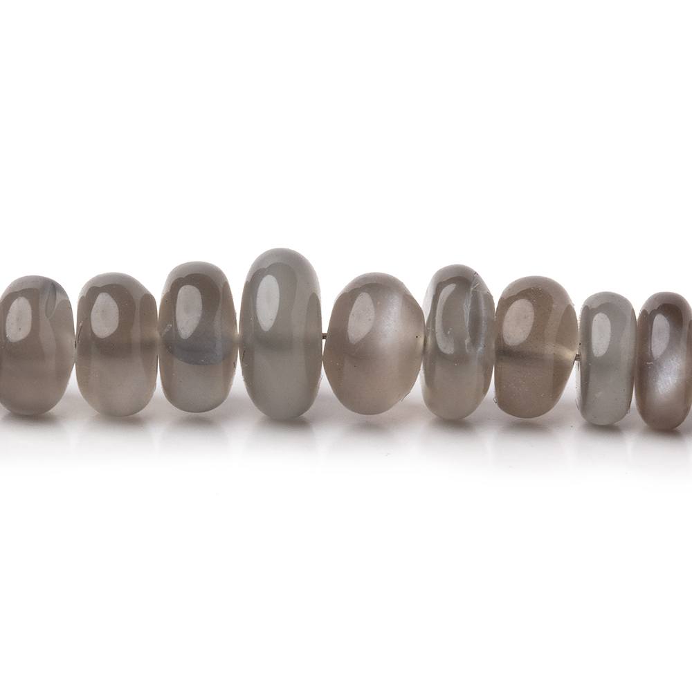 4-8mm Platinum Grey Moonstone plain rondelles 18 inch 150 beads (ONLINE ORDER ONLY)