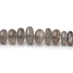 4-8mm Platinum Grey Moonstone plain rondelles 18 inch 150 beads (ONLINE ORDER ONLY)