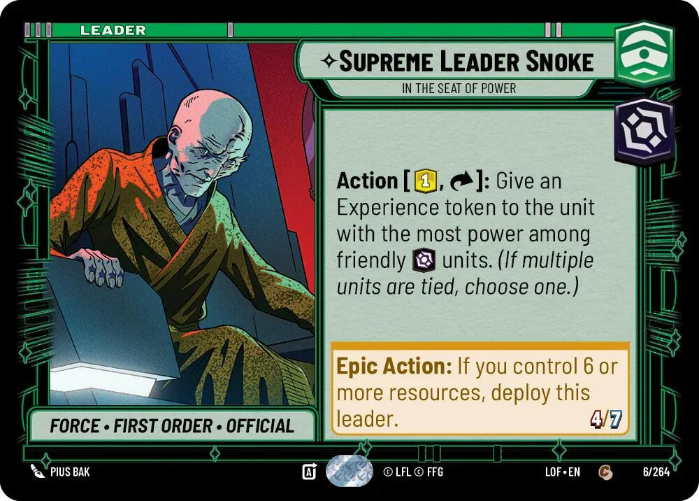 Supreme Leader Snoke - In the Seat of Power (006/264) (006/264) [Legends of the Force] (ONLINE ORDER ONLY)