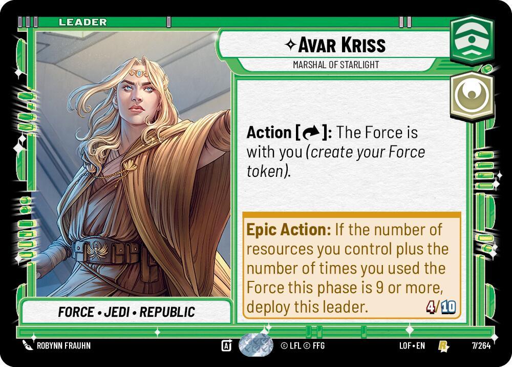 Avar Kriss - Marshal of Starlight (007/264) (007/264) [Legends of the Force] (ONLINE ORDER ONLY)
