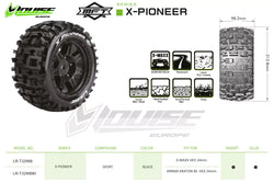 Louise R/C MFT X-Pioneer X-MAXX Sport Monster Truck Tires Mounted, 24mm Hex, (2) LT3296B (ONLINE ORDER ONLY)