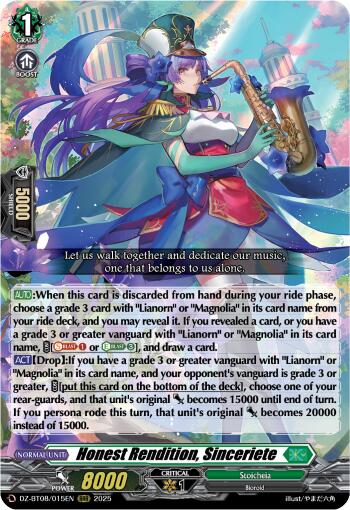 Honest Rendition, Sinceriete (DZ-BT08/015EN) [Knights 0f Rebirth]