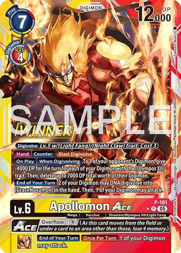 Apollomon ACE [P-191] (Store Tournament 2025 Vol.3 Winner Pack) [Promotion Cards] (ONLINE ORDER ONLY)