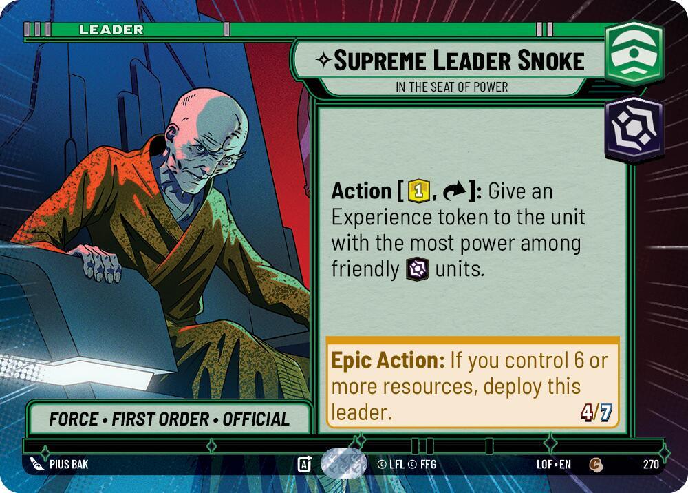 Supreme Leader Snoke (270) - In the Seat of Power (Hyperspace) (270) [Legends of the Force] (ONLINE ORDER ONLY)