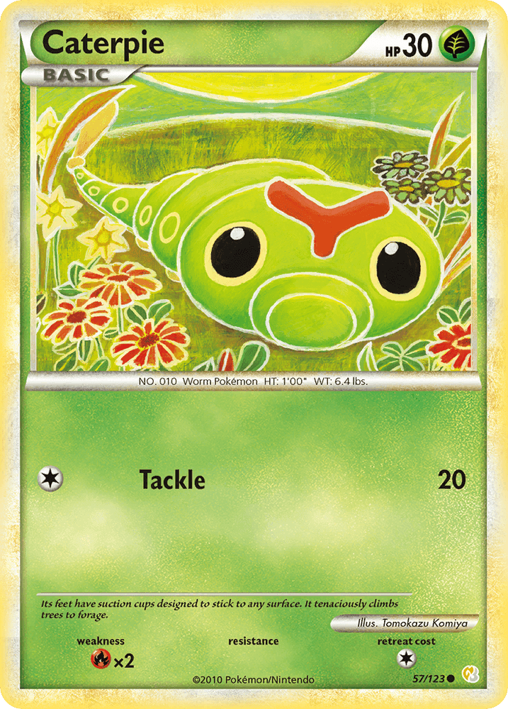 Caterpie (57/123) [HeartGold & SoulSilver: Base Set] (Online Only)