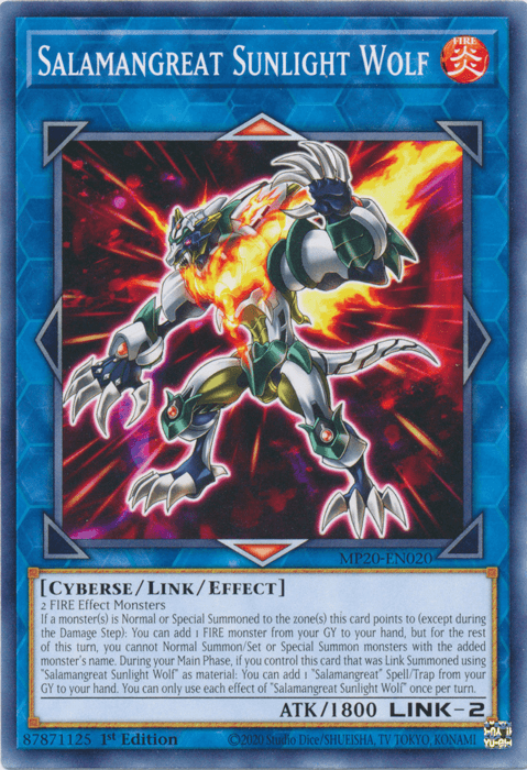 Salamangreat Sunlight Wolf [MP20-EN020] Common (ONLINE ORDER ONLY)