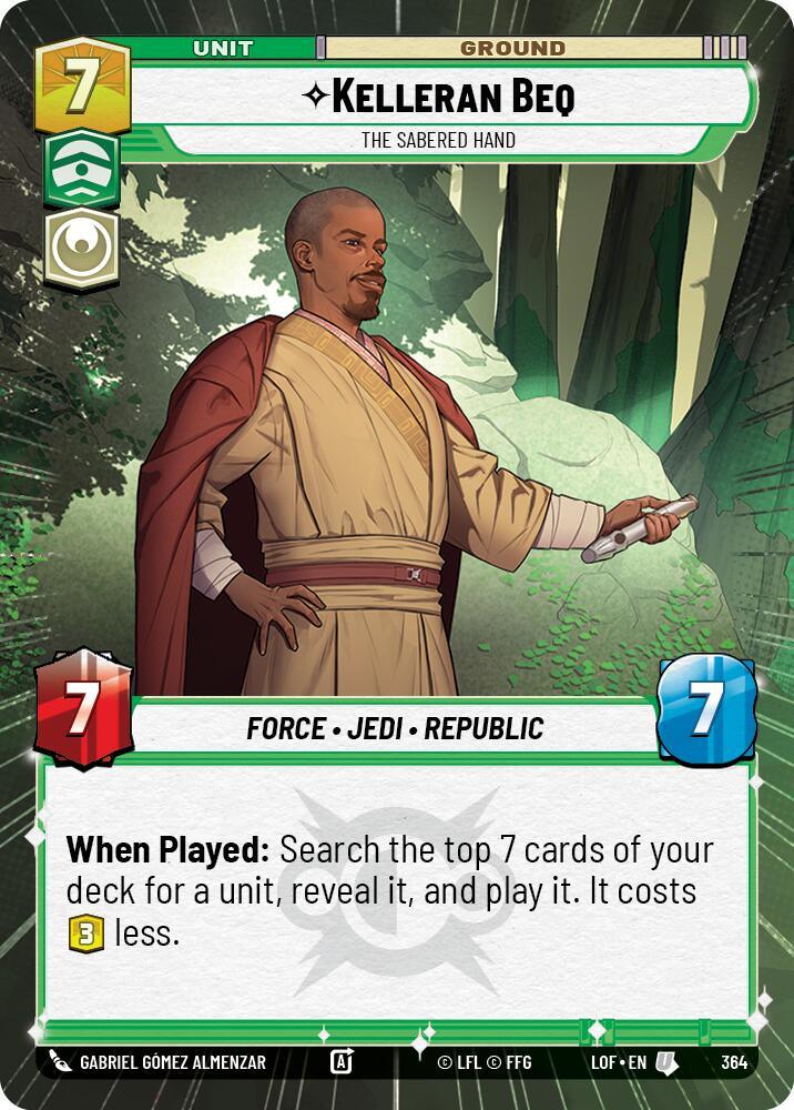 Kelleran Beq (364) - The Sabered Hand (Hyperspace) (364) [Legends of the Force] (ONLINE ORDER ONLY)
