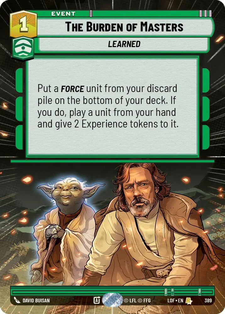 The Burden of Masters (389) (Hyperspace) (389) [Legends of the Force] (ONLINE ORDER ONLY)