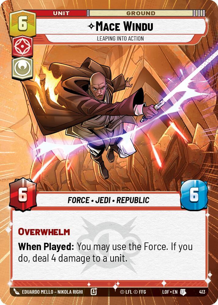 Mace Windu (413) - Leaping into Action (Hyperspace) (413) [Legends of the Force] (ONLINE ORDER ONLY)