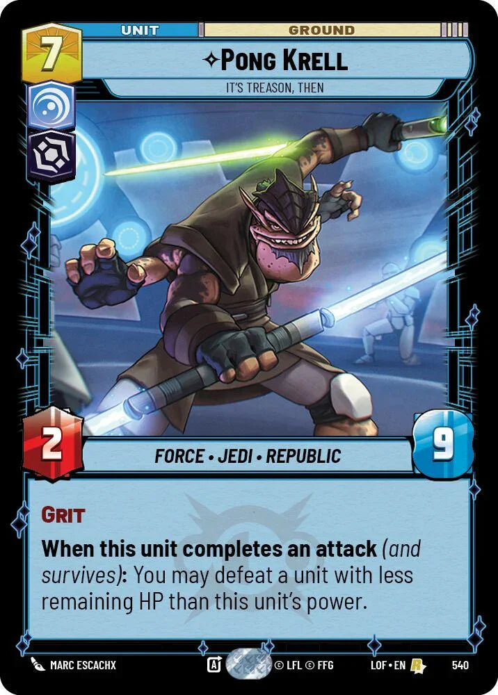 Pong Krell (540) - It's Treason, Then (Foil) (540) [Legends of the Force] (ONLINE ORDER ONLY)