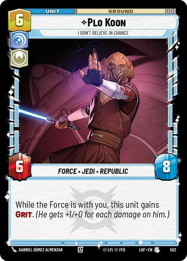 Plo Koon (552) - I Don't Believe in Chance (Foil) (552) [Legends of the Force] (ONLINE ORDER ONLY)