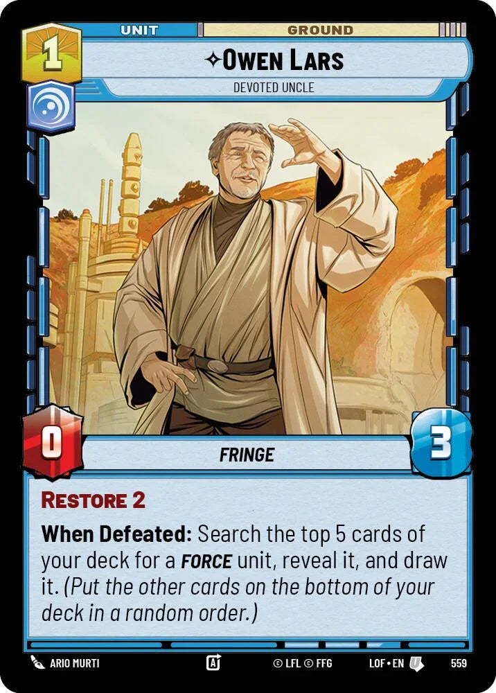 Owen Lars (559) - Devoted Uncle (Foil) (559) [Legends of the Force] (ONLINE ORDER ONLY)