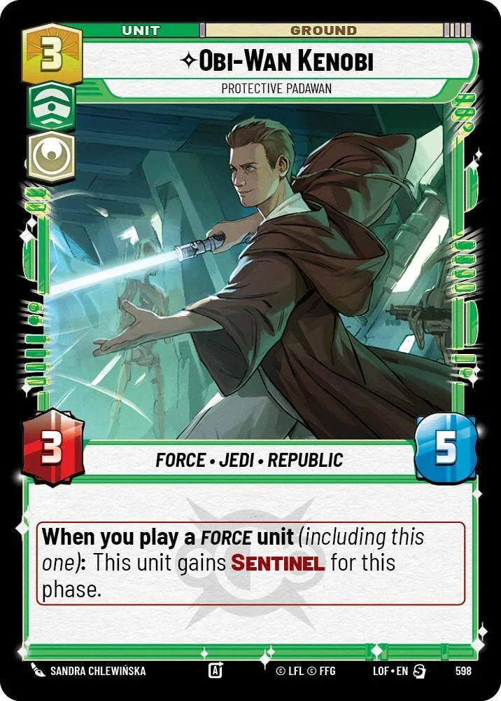Obi-Wan Kenobi (598) - Protective Padawan (Foil) (598) [Legends of the Force] (ONLINE ORDER ONLY)