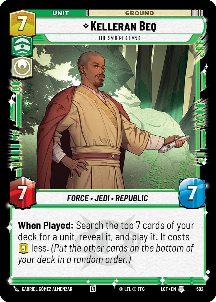 Kelleran Beq (602) - The Sabered Hand (Foil) (602) [Legends of the Force] (ONLINE ORDER ONLY)