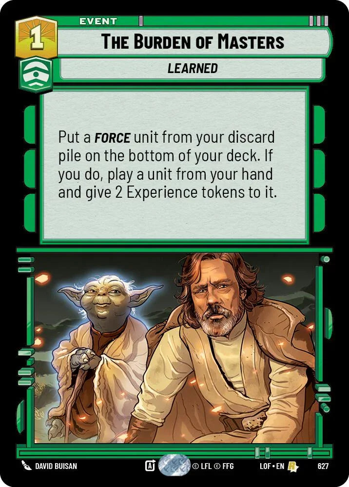 The Burden of Masters (627) (Foil) (627) [Legends of the Force] (ONLINE ORDER ONLY)