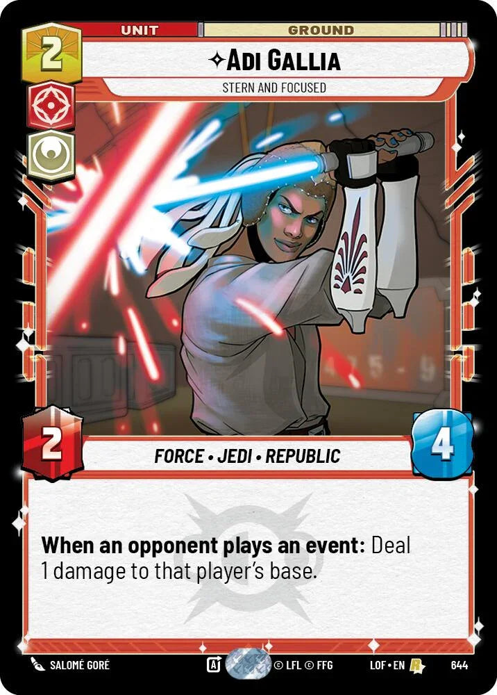 Adi Gallia (644) - Stern and Focused (Foil) (644) [Legends of the Force] (ONLINE ORDER ONLY)