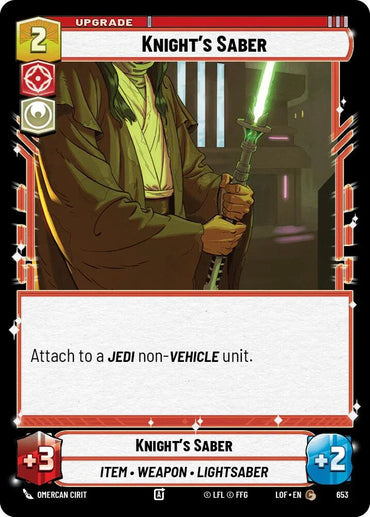 Knight's Saber (653) (Foil) (653) [Legends of the Force] (ONLINE ORDER ONLY)