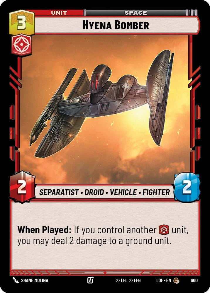 Hyena Bomber (660) (Foil) (660) [Legends of the Force] (ONLINE ORDER ONLY)