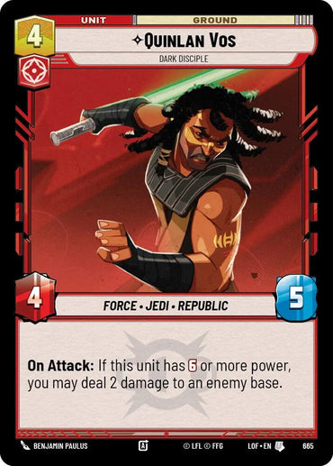 Quinlan Vos (665) - Dark Disciple (Foil) (665) [Legends of the Force] (ONLINE ORDER ONLY)