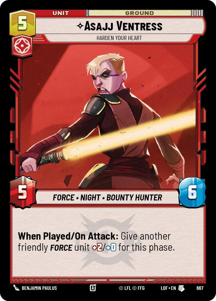 Asajj Ventress (667) - Harden Your Heart (Foil) (667) [Legends of the Force] (ONLINE ORDER ONLY)