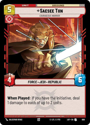 Saesee Tiin (669) - Courageous Warrior (Foil) (669) [Legends of the Force] (ONLINE ORDER ONLY)