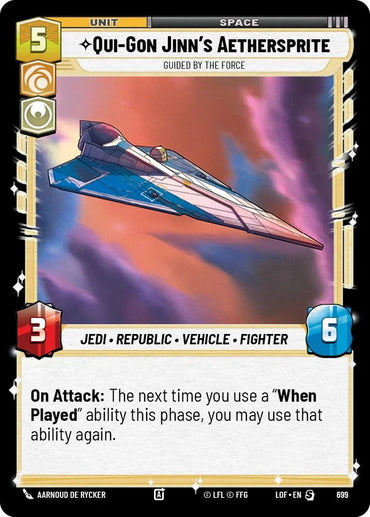 Qui-Gon Jinn's Aethersprite (699) - Guided by the Force (Foil) (699) [Legends of the Force] (ONLINE ORDER ONLY)