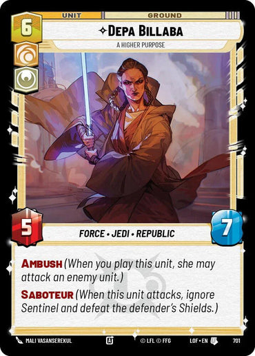 Depa Billaba (701) - A Higher Purpose (Foil) (701) [Legends of the Force] (ONLINE ORDER ONLY)