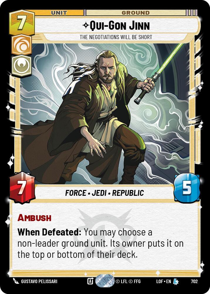 Qui-Gon Jinn (702) - The Negotiations Will Be Short (Foil) (702) [Legends of the Force] (ONLINE ORDER ONLY)