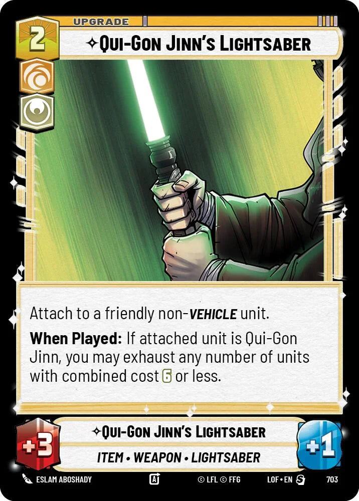 Qui-Gon Jinn's Lightsaber (703) (Foil) (703) [Legends of the Force] (ONLINE ORDER ONLY)