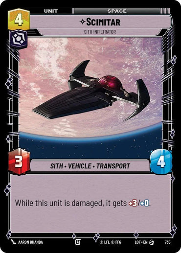 Scimitar (735) - Sith Infiltrator (Foil) (735) [Legends of the Force] (ONLINE ORDER ONLY)